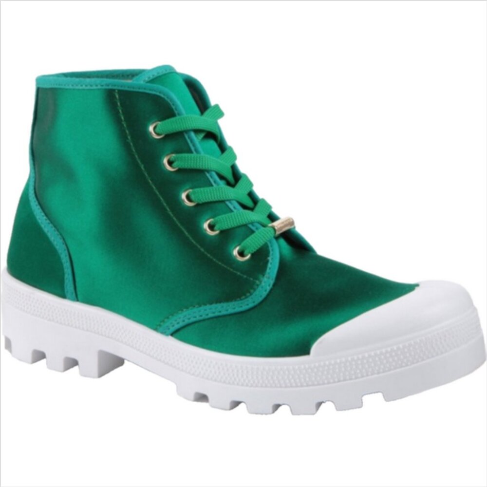 NWOB Kurt Geiger Playful Satin Lace up Ankle Boots